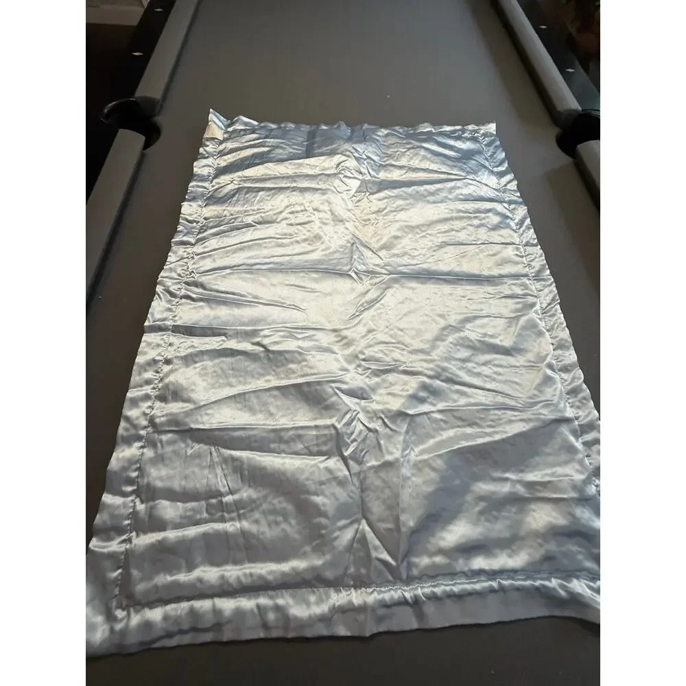 Carters Minky Baby Lovey Blanket Blue Dot Satin Back Security Receiving Blanket